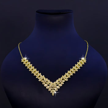 5pcs Golden-plated V-shaped necklace, bracelet, and earrings set